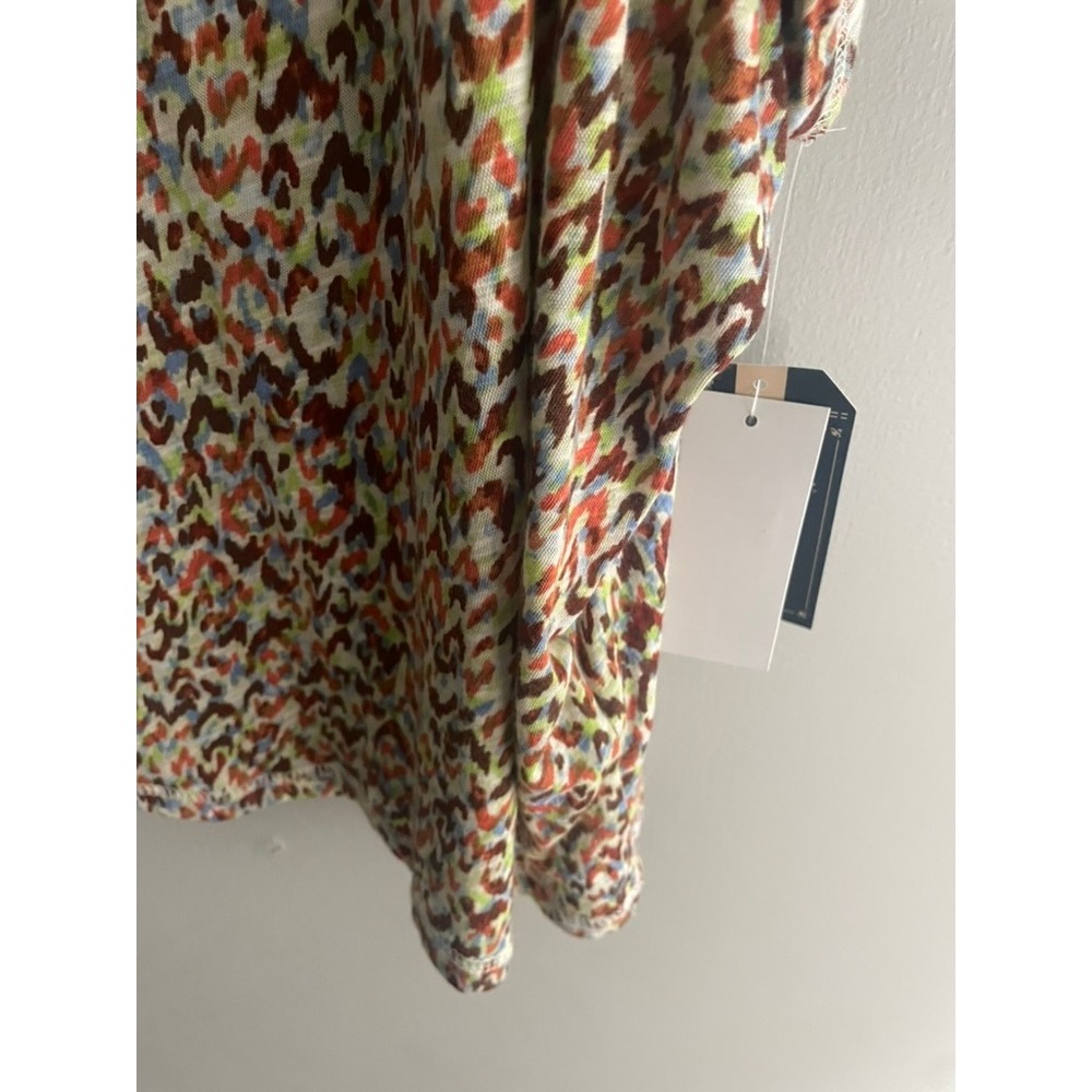 Democracy Women Ruffle Flutter Sleeve V-Neck Abstract Print Top B7140US1E L - Picture 6 of 9